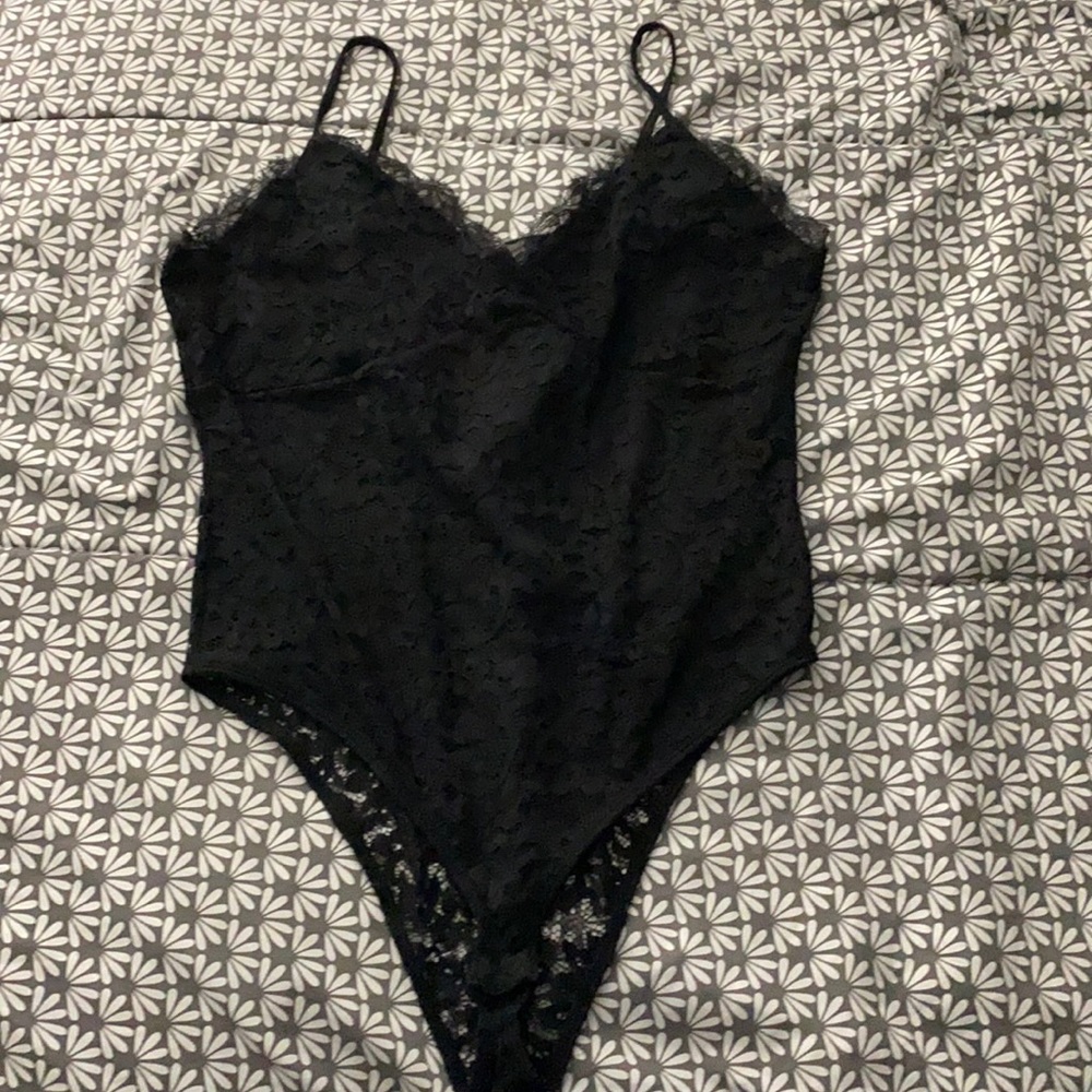 black lace body suit